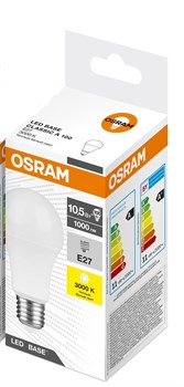 Светодиодная лампа OSRAM LBE CLA100 10,5W/830, 3000K, 230V E27, матовая  - фото 41023