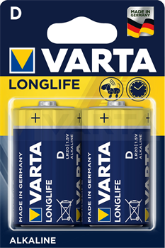 Батарейки VARTA LONGLIFE LR20 D BL2 (блистер 2шт) - фото 41113