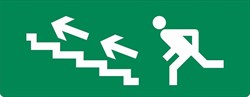 Пиктограмма "Бегущий человек лестница вверх налево" для светильника Pelastus PL EM 1.0 355х145мм - фото 41135