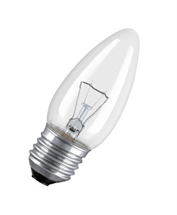 GE   60C1/CL/E27  230V  -  прозрачная лампа свеча - фото 7100