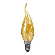 Свеча DECOR С35 FLAME GL 25W E14  (230V) FOTON_LIGHTING  (S112) -  лампа   на ветру золотая