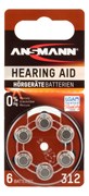 Батарейки для слуховых аппаратов ANSMANN Zinc-Air 5013233 312 UK BL6