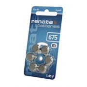Батарейки для слуховых аппаратов RENATA Zinc-Air 675 BL6