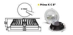 DL-PRIME-K-8-C-830-D d=242мм, 88гр., без драйвера - встраиваемый светодиодный светильник Vossloh Schwabe