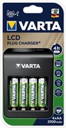 Зарядное Устройство VARTA LCD Plug+в комплекте 4x AA 56706 2100мАч