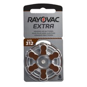 Батарейки для слуховых аппаратов Rayovac Extra ZA312 BL6 Zinc Air 1.45V (блистер 6шт)