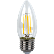 Свеча Ecola candle   LED Premium  6,0W  220V E27 2700K 360° filament прозр. нитевидная   (Ra 80, 100 Lm/W, КП=0) 96х37