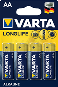 Батарейки VARTA LONGLIFE LR6 AA BL4, 4 шт, пальчиковые